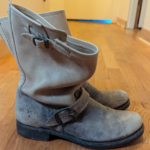 Frye Leather Combat/Moto Boots - Size 8.5B - Picture 4 of 9
